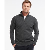 Barbour Lambswool Half Zip Jumper In Charcoal - MKN0339CH51