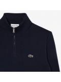 Lacoste Men's High Zipped Neck Cotton Sweater In Navy Blue - AH1980 00 166