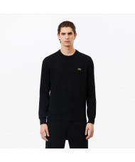 Lacoste Men's Cotton Crew Neck Sweater In Black AH-1985 00 031