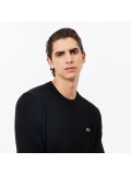 Lacoste Men's Cotton Crew Neck Sweater In Black AH-1985 00 031