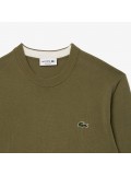 Lacoste Men's Cotton Crew Neck Sweater In Khaki Green AH-1985 00 BMY