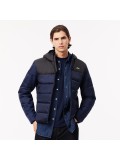 Lacoste Men’s Water-Repellent Quilted Puffed Jacket In Navy Blue & Black - BH6763 00 JB1