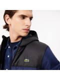 Lacoste Men’s Water-Repellent Quilted Puffed Jacket In Navy Blue & Black - BH6763 00 JB1