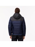 Lacoste Men’s Water-Repellent Quilted Puffed Jacket In Navy Blue & Black - BH6763 00 JB1