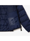 Lacoste Men’s Water-Repellent Quilted Puffed Jacket In Navy Blue & Black - BH6763 00 JB1