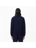 Lacoste Men's Zip-Up High Neck Fleece Sweatshirt In Navy Blue - SH9622 166