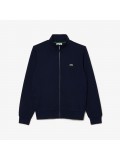 Lacoste Men's Zip-Up High Neck Fleece Sweatshirt In Navy Blue - SH9622 166