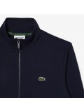 Lacoste Men's Zip-Up High Neck Fleece Sweatshirt In Navy Blue - SH9622 166