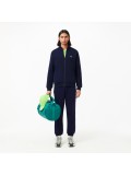 Lacoste Men's Zip-Up High Neck Fleece Sweatshirt In Navy Blue - SH9622 166