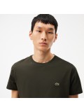 Lacoste Men's Crew Neck Pima Cotton Jersey T-shirt In Dark Khaki Green - TH6709 00 L7A