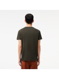 Lacoste Men's Crew Neck Pima Cotton Jersey T-shirt In Dark Khaki Green - TH6709 00 L7A