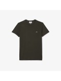 Lacoste Men's Crew Neck Pima Cotton Jersey T-shirt In Dark Khaki Green - TH6709 00 L7A