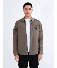 Luke Vietnam Zip Through Utility Jacket in Mushroom - M730750