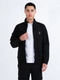 Luke Crater Technical Zip Through Utility Jacket in Black - M730752