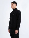 Luke Crater Technical Zip Through Utility Jacket in Black - M730752