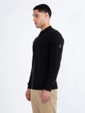 Luke Fairbanks Long Sleeve Knit Polo Shirt In Black - M770652