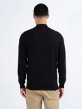 Luke Fairbanks Long Sleeve Knit Polo Shirt In Black - M770652