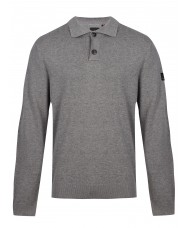 Luke Fairbanks Long Sleeve Knit Polo Shirt In Grey - M770652