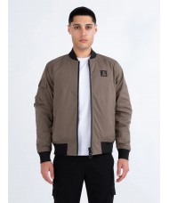 Luke Suzhou Reversable Diamond Quilted Bomber Jacket in Mushroom - M770750 