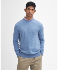 Barbour Essential Lambswool Crew Neck Sweater In Cool Blue - MKN0345BL55