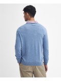 Barbour Essential Lambswool Crew Neck Sweater In Cool Blue - MKN0345BL55