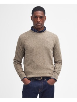 Barbour Essential Lambswool Crew Neck Sweater In Dark Stone - MKN0345ST71