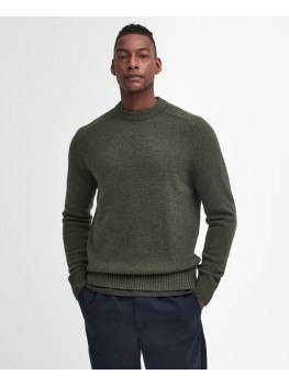 Barbour Grangetown Merino Wool Crew Neck Sweater In Olive - MKN1584OL54