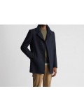 Remus Uomo Tailored Fit Overcoat In Navy Blue