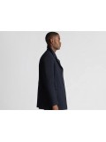 Remus Uomo Tailored Fit Overcoat In Navy Blue