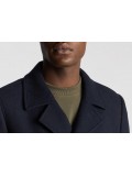 Remus Uomo Tailored Fit Overcoat In Navy Blue