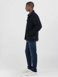 Replay Wool Blend Shirt Jacket In Navy Blue With Pockets - M8428 .000.84766