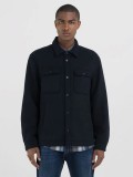 Replay Wool Blend Shirt Jacket In Navy Blue With Pockets - M8428 .000.84766