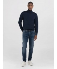 Replay Wool Blend Turtleneck Pullover In Deep Blue UK4464.000.G21901