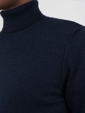 Replay Wool Blend Turtleneck Pullover In Deep Blue UK4464.000.G21901