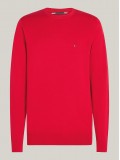 Tommy Hilfiger Crew Neck Flag Embroidery Jumper In Red - MW0MW14748XLG