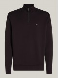 Tommy Hilfiger Quarter-Zip Intechno Knit Sweatshirt In Black - MW0MW36510BDS