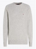 Tommy Hilfiger Pure New Wool Crew Neck Sweater In Grey - MW0MW36535P61