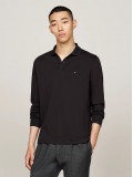 Tommy Hilfiger Regular Fit Long Sleeve Polo Shirt In Black - MW0MW37317BDS