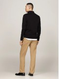 Tommy Hilfiger Quarter-Zip Mock Turtleneck Jumper In Black - MW0MW37331BDS