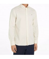 Tommy Hilfiger Flex Brushed Solid Regular Fit Shirt - In Ivory Petal - MW0MW36824 ZOO