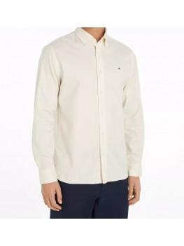 Tommy Hilfiger Flex Brushed Solid Regular Fit Shirt - In Ivory Petal - MW0MW36824 ZOO