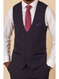 Marc Darcy "Bromley" Single Breasted Navy Blue Check Waistcoat