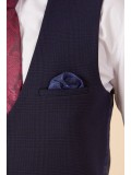 Marc Darcy "Bromley" Single Breasted Navy Blue Check Waistcoat