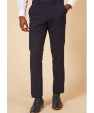 Marc Darcy "Bromley" Slim Fit Navy Check Trousers In Blue