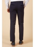 Marc Darcy "Bromley" Slim Fit Navy Check Trousers In Blue