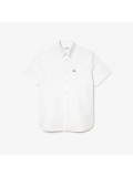 Lacoste Men's Regular Fit Short Sleeve Oxford Shirt In White - CH1917 00