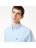 Lacoste Men's Regular Fit Short Sleeve Oxford Shirt In Light Blue - CH1917 F6Z