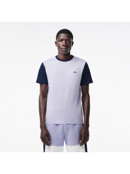 Lacoste Men's Regular Fit Colour Block T-shirt In Light Blue & Navy TH1298 00 X1J