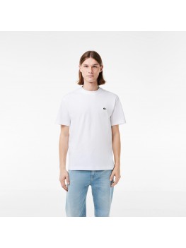 Lacoste Men's Crew Neck Pima Cotton Jersey T-shirt In White - TH6709 00 001