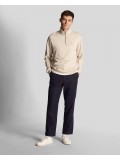 Lyle & Scott Tonal Eagle 1/4 Zip Sweatshirt In Stone - ML2022 W870